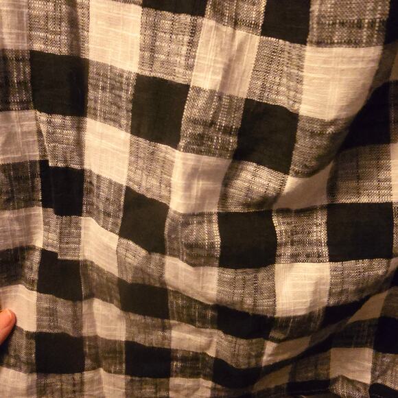 Anthropologie Corey Lynn Calter plaid off shoulder linen blend dress nwt - Picture 4 of 8